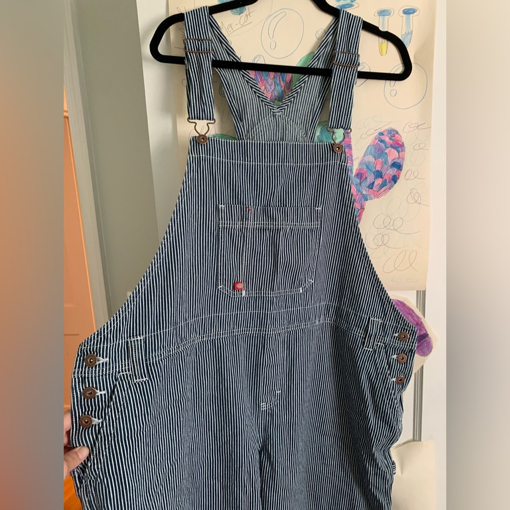 Dickies Women’s Denim Railroad Stripe Overalls